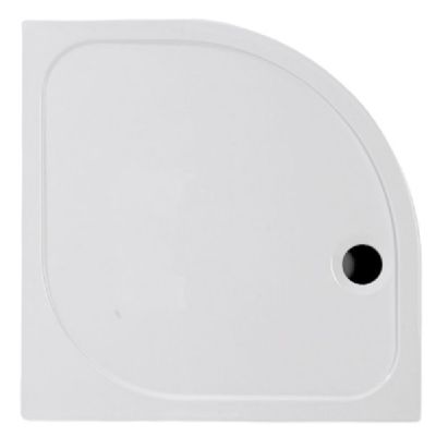 CORAM FLAT TOP WHITE STONE RESIN 800mm x 800mm x 50mm QUADRANT SHOWER TRAY, YAQ80WHI